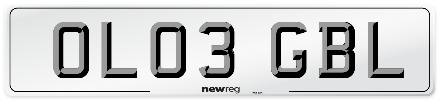 OL03 GBL Number Plate from New Reg